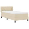 vidaXL Boxspringbett mit Matratze Creme 190 x 90 cm Polyester