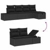 vidaXL Garten-Sofa-Set 6 pcs Schwarz 55 x 62 x 69 cm Poly Rattan