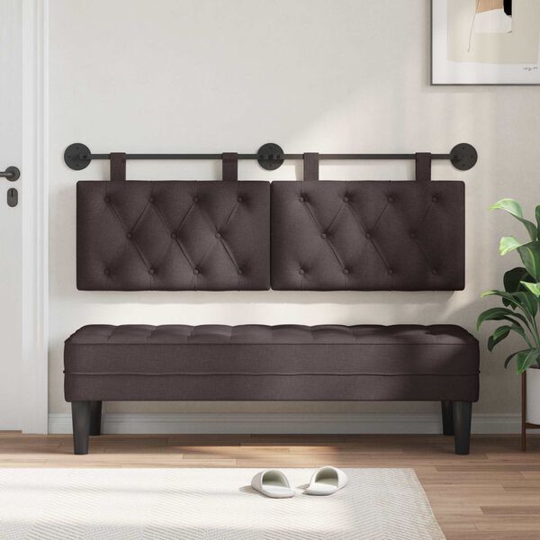 vidaXL H&auml;ngevorderseite Wandmontiert Dunkelbraun 150 x 55 x 7 cm Stoff