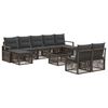vidaXL Gartensofa-set 10 stk. Grau Poly-Rattan