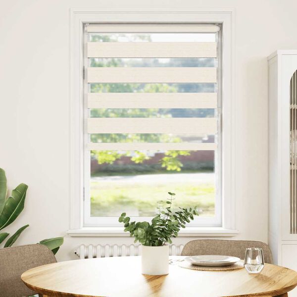 vidaXL Doppelrollo Marmorbeige 70x100 cm Stoffbreite 65,9 cm Polyester