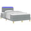 vidaXL LED Boxspringbett mit Matratze Hellgrau 120 x 200 cm Stoff