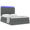 vidaXL Bett mit Stauraum und LED Dunkelgrau 140 x 190 cm Polyester