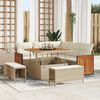 vidaXL Gartensofa-set mit Kissen 9 pcs Beige und Creme Poly-Rattan
