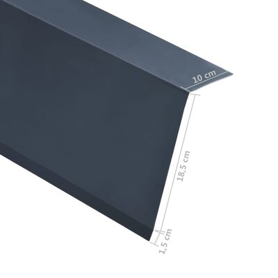 vidaXL Dachrandblech L-Form 5 Stk. Aluminium Anthrazit 170 cm