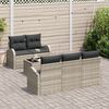 vidaXL Garten-Sofa-Set mit Kissen 6 pcs Hellgrau und Dunkelgrau