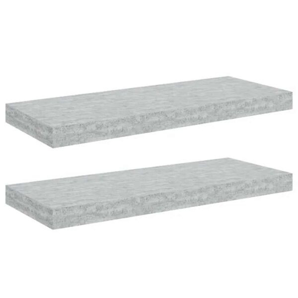 vidaXL Schweberegale 2 Stk. Betongrau 60x23,5x3,8 cm MDF