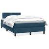 vidaXL Boxspringbett mit Matratze Dunkelblau 120x210 cm Samt