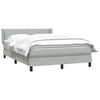 vidaXL Boxspringbett mit Matratze Hellgrau 160x220 cm Samt
