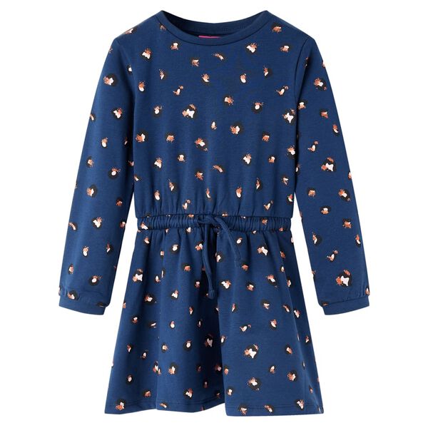 Kinderkleid mit Langen &Auml;rmeln Marineblau 104
