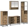 vidaXL Badezimmerm&ouml;bel-Set mit Regal 4 pcs Artisan-Eiche Holzwerkstoff