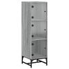 vidaXL Highboard mit Glast&uuml;ren Grau Sonoma 35x37x120 cm