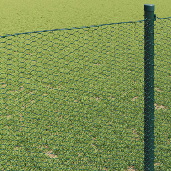 vidaXL Hexagonzaun Gr&uuml;n 1,2 x 10 m PVC