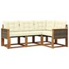 vidaXL Outdoor-Sofagarnitur 4 stk. Natur und Creme