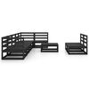 vidaXL 9-tlg. Garten-Lounge-Set Schwarz Massivholz Kiefer