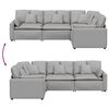vidaXL Modulares Sofa mit Kissen Stoff Wolkengrau