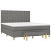 vidaXL Boxspringbett mit Matratze Dunkelgrau 180x200 cm Stoff