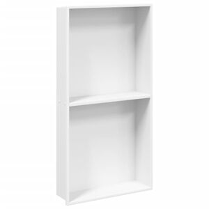 vidaXL Duschnische Mattwei&szlig; 32x62x9 cm Edelstahl