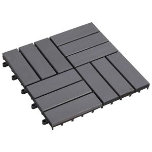 vidaXL Terrassenfliese 10 pcs Grau 30 x 30 cm Akazien-Hartholz