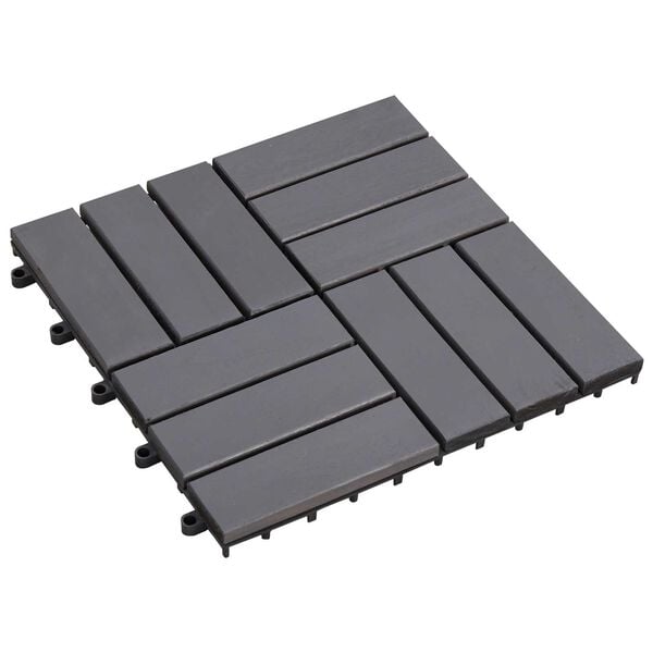 vidaXL Terrassenfliese 10 pcs Grau 30 x 30 cm Akazien-Hartholz