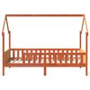 vidaXL Kinderbett Hausbett Wachsbraun 90x200 cm Kiefer