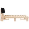 vidaXL Bettgestell mit gepolstertem Kopfteil Schwarz 135 x 190 cm