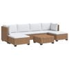 vidaXL 7 Stk. Rattan-Lounge-Set mit Kissen GENDT Naturrattan Natur