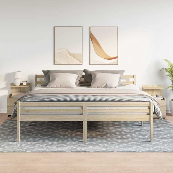 vidaXL Nachttische 2-tlg. mit 2 Schubladen Sonoma-Eiche 40x36,5x62 cm