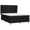vidaXL Boxspringbett mit Matratze Schwarz 140x200 cm Stoff