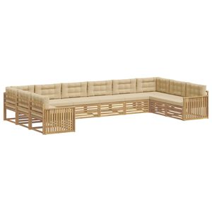 vidaXL Sofagarnituren 10 stk. Wei&szlig; und Beige Polyester