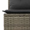 vidaXL 3-tlg. Garten-Lounge-Set mit Kissen Grau Poly Rattan
