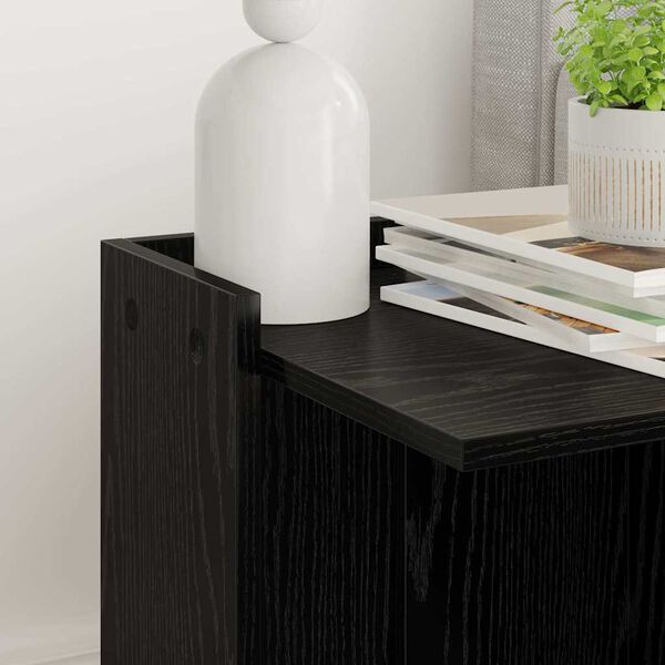 vidaXL Katzenstreu Box Umz&auml;unung Schwarz Eichen-Optik 42 x 42 x 51 cm