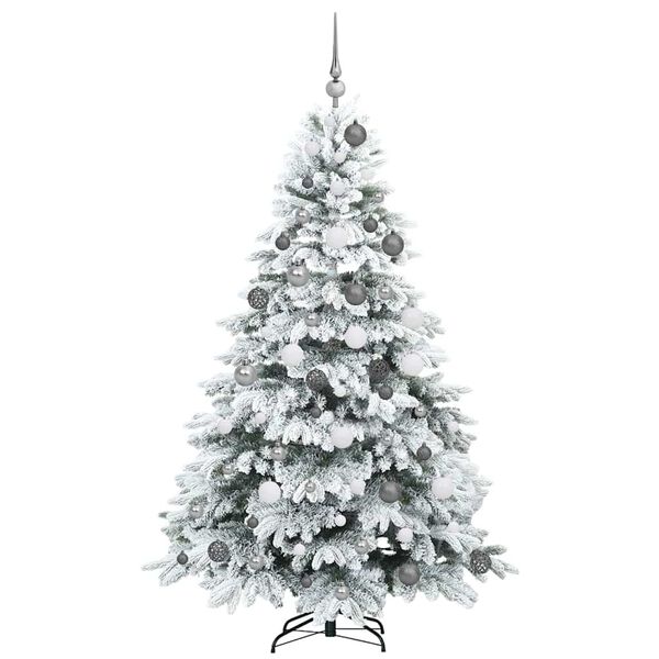 vidaXL K&uuml;nstlicher Weihnachtsbaum mit 300 LEDs Wei&szlig; 180 cm PE und PVC