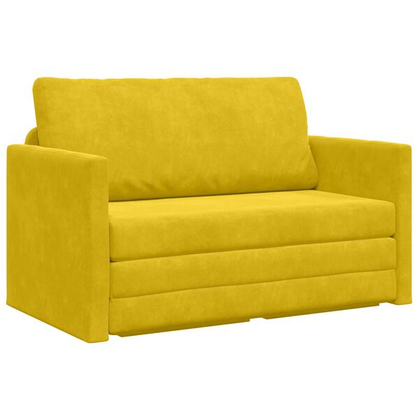 vidaXL Schlafsofa 110cm Sonnenblumen Gelb Samt