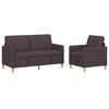 vidaXL Sofa Set mit Stauraum 2 stk. Dunkelbraun Polyester