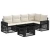 vidaXL Gartensofa-set 6 stk. Schwarz und Cremewei&szlig; Poly-Rattan
