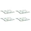 vidaXL Stuhlkissen 4 Stk. Blattmuster 50x50x4 cm Stoff