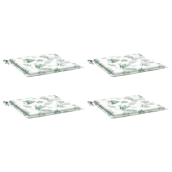 vidaXL Stuhlkissen 4 Stk. Blattmuster 50x50x4 cm Stoff
