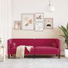 vidaXL Chesterfield-Sofa mit Nackenrollen 3-Sitzer Weinrot Samt