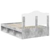 vidaXL Bettrahmen mit Kopfteil Beton 120 x 200 cm Massives Kiefernholz