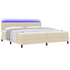 vidaXL Boxspringbett mit Matratze mit LED Creme 200 x 200 cm Stoff