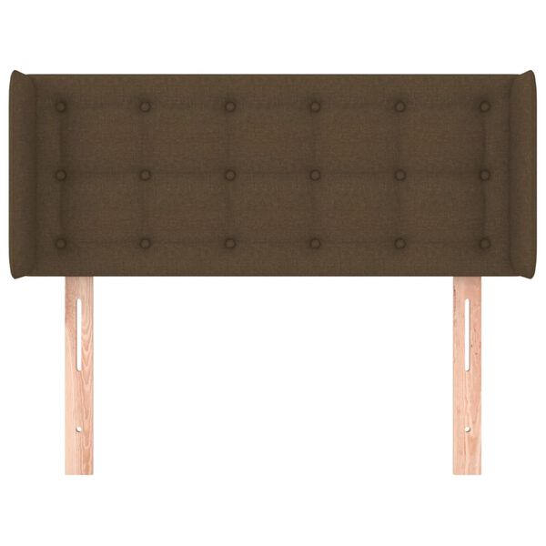 vidaXL Kopfteil mit Ohren Dunkelbraun 103x16x78/88 cm Stoff