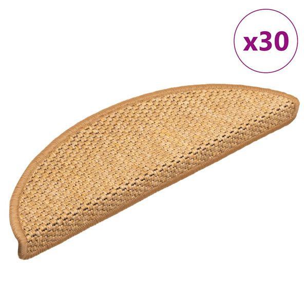 vidaXL Stufenmatten Selbstklebend Sisal-Optik 30 Stk. 56x17x3 cm Sisal