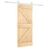 vidaXL Schiebet&uuml;r 85 x 210 cm Massivkiefer (Unbehandelt)
