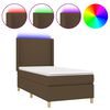 vidaXL Boxspringbett mit Matratze & LED Dunkelbraun 80x200 cm Stoff