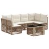 vidaXL Gartensofa-set 7 stk. Beige Poly-Rattan