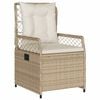 vidaXL 9-tlg. Garten-Essgruppe mit Kissen Beige Poly Rattan