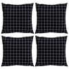 vidaXL Streupillows 4 Stk. Polyesterstoff Schwarz kariert 40 x 40 cm