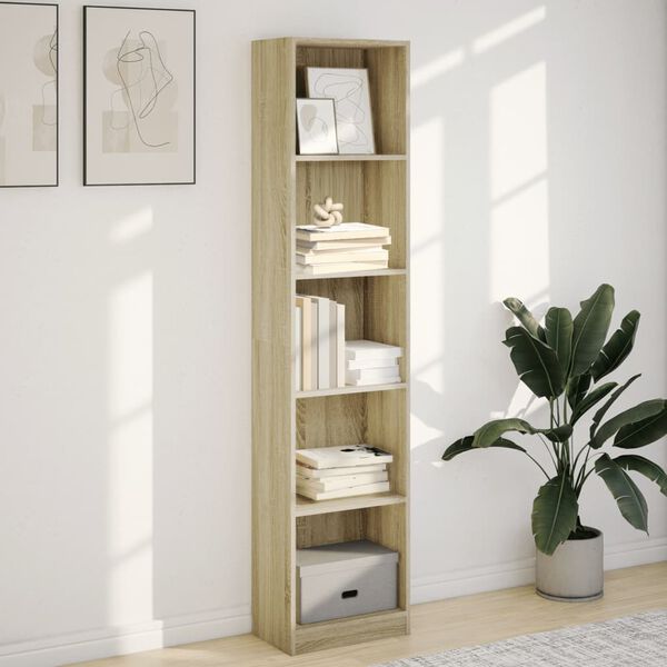vidaXL B&uuml;cherregal Sonoma-Eiche 40x24x176 cm Holzwerkstoff