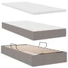 vidaXL Bett mit LED-Lichtleisten mit Kopfteil Taupe 180 x 200 cm Stoff